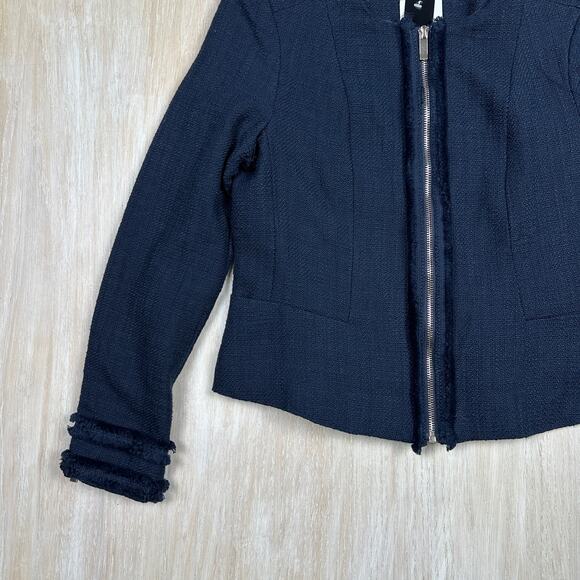 NWT Premise Navy Night Life Tweed Full Zip Preppy Chic Office Blazer Jacket 4 - Picture 4 of 13